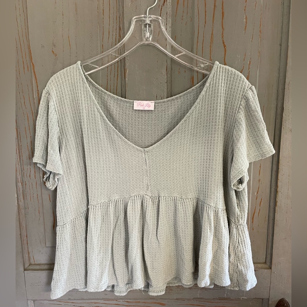 Pink Lily Waffle Knit Top